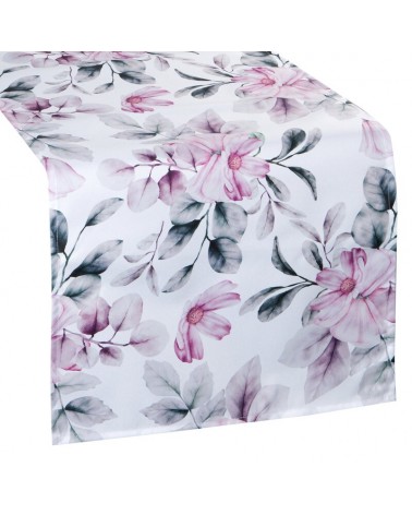 Bieżnik ogrodowy wodoodporny 40x140 Garden 30B biały/różowy Eurofirany