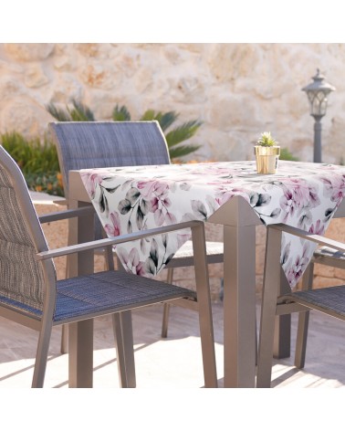 Obrus ogrodowy wodoodporny 85x85 Garden 30D biały/różowy Eurofirany