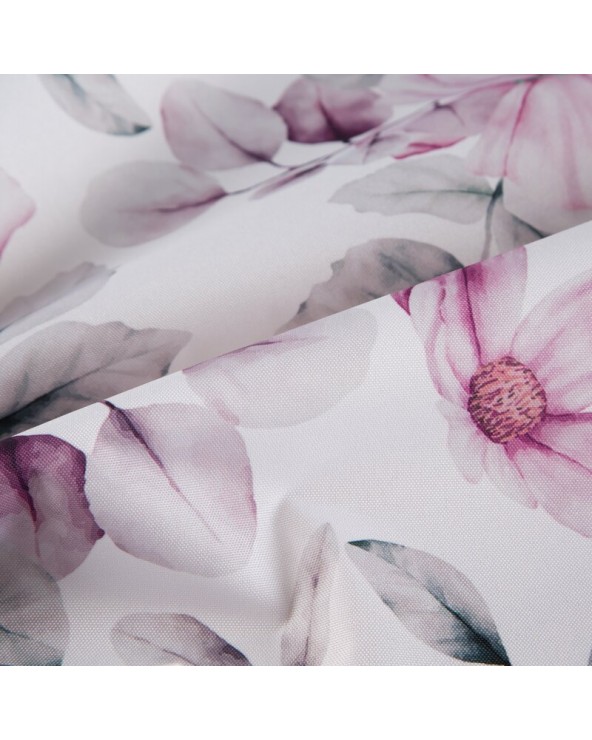 Obrus ogrodowy wodoodporny okrągły 150cm Garden 30E biały/różowy Eurofirany