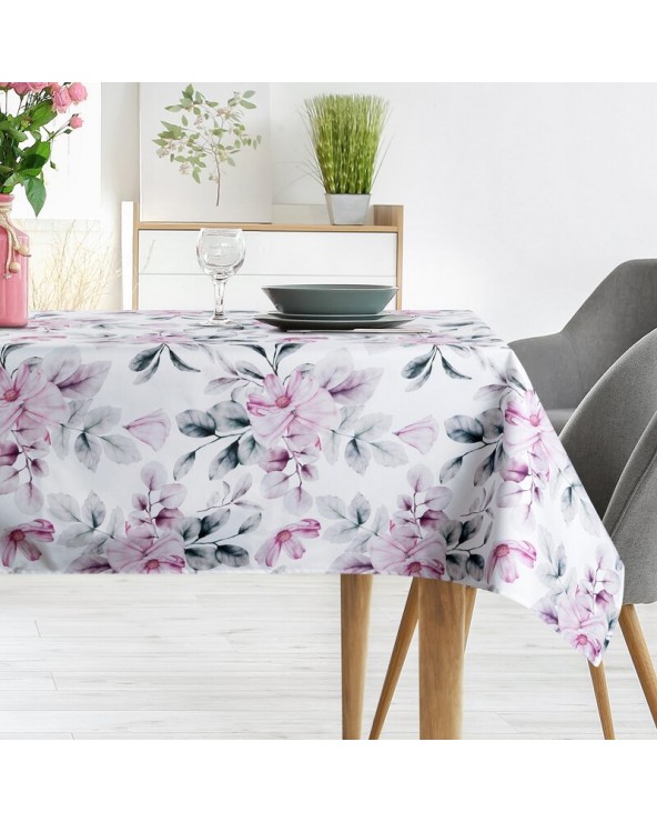 Obrus ogrodowy wodoodporny 140x220 Garden 30G biały/różowy Eurofirany