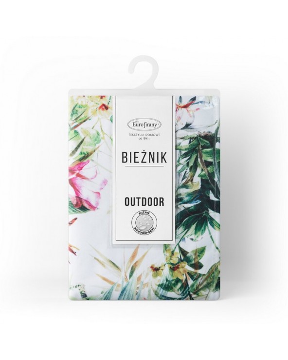Bieżnik ogrodowy wodoodporny 40x140 Garden 31B biały/zielony Eurofirany