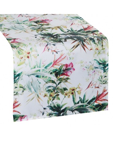 Bieżnik ogrodowy wodoodporny 40x140 Garden 31B biały/zielony Eurofirany