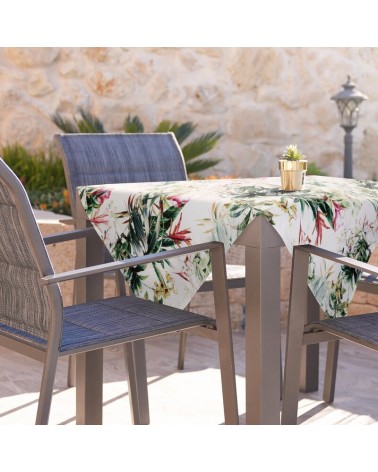 Obrus ogrodowy wodoodporny 85x85 Garden 31D biały/zielony Eurofirany