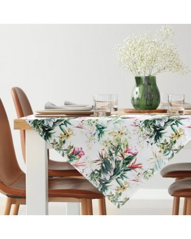 Obrus ogrodowy wodoodporny 85x85 Garden 31D biały/zielony Eurofirany