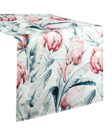 Bieżnik ogrodowy wodoodporny 40x180 Garden 32C biały/niebieski Eurofirany