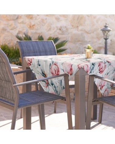 Obrus ogrodowy wodoodporny 85x85 Garden 32D biały/niebieski Eurofirany