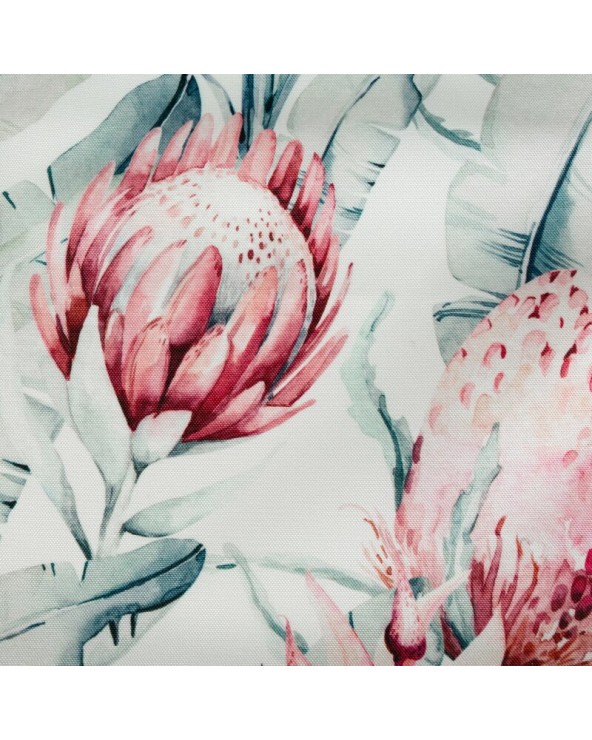 Obrus ogrodowy wodoodporny okrągły 150cm Garden 31E biały/niebieski Eurofirany