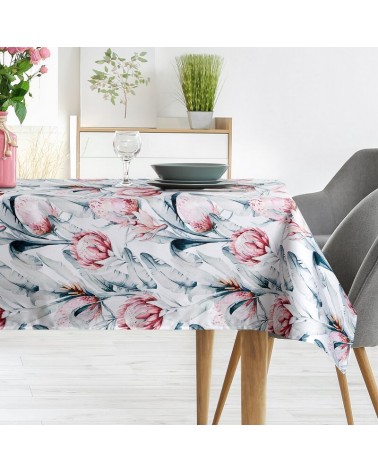 Obrus ogrodowy wodoodporny 140x220 Garden 32G biały/niebieski Eurofirany