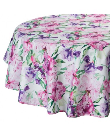 Obrus ogrodowy wodoodporny okrągły 150cm Garden 34E różowy/fioletowy Eurofirany
