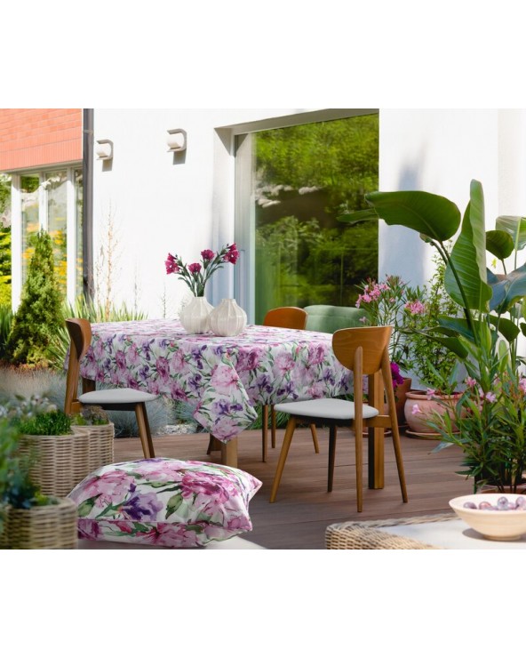 Obrus ogrodowy wodoodporny okrągły 150cm Garden 34E różowy/fioletowy Eurofirany