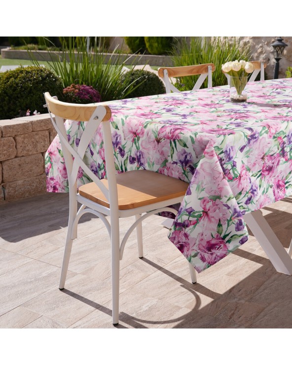 Obrus ogrodowy wodoodporny 140x220 Garden 34G różowy/fioletowy Eurofirany