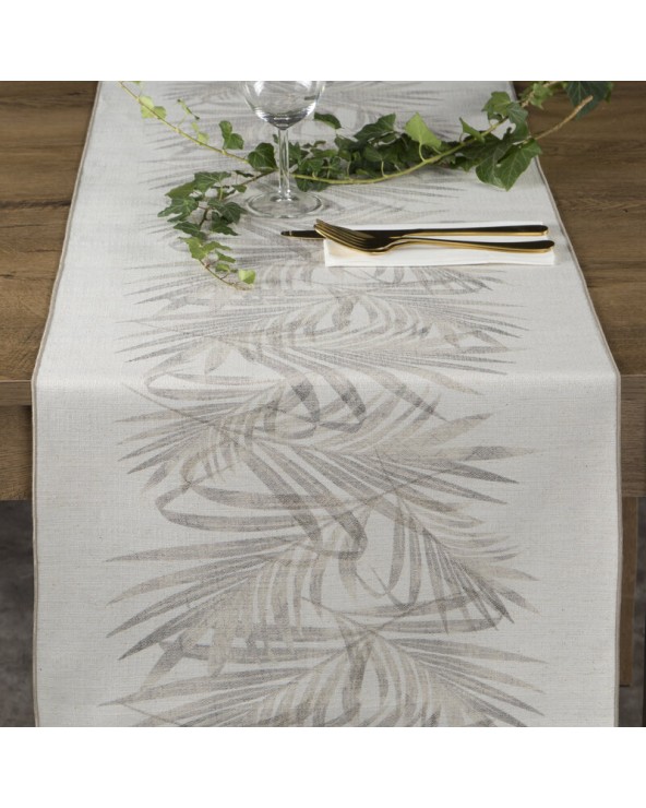 Bieżnik z lnem 40x140 Ines beżowy Eurofirany