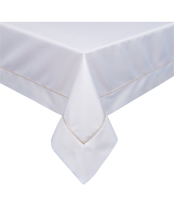 Obrus 140x220 Madele biały/złoty Eurofirany