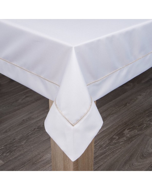 Obrus 145x260 Madele biały/złoty Eurofirany