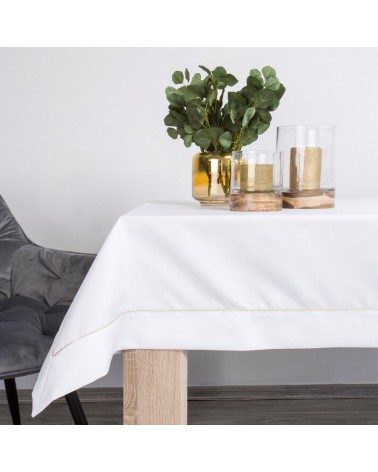 Obrus 145x260 Madele biały/złoty Eurofirany