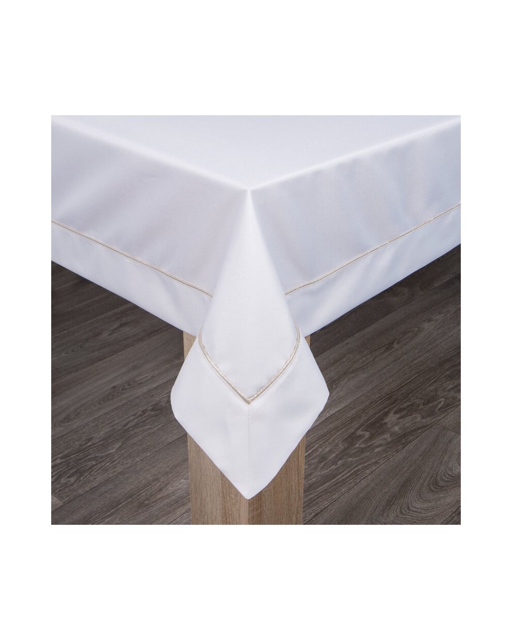 Obrus 145x350 Madele biały/złoty Eurofirany