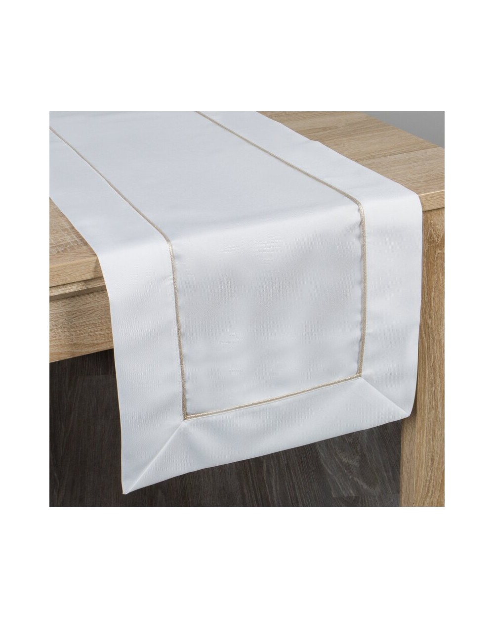 Bieżnik 40x180 Madele biały/złoty Eurofirany