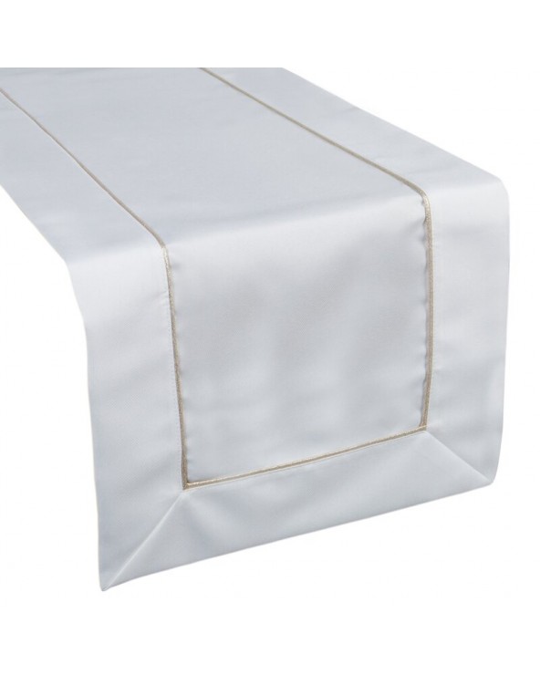 Bieżnik 40x180 Madele biały/złoty Eurofirany