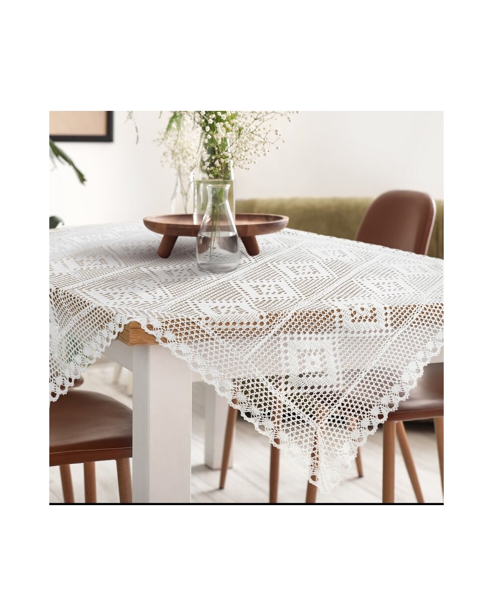 Obrus ażurowy 85x85 Olivia biały Eurofirany