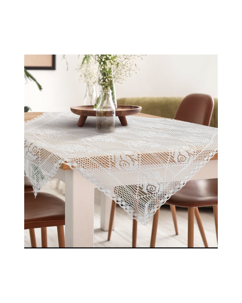 Obrus ażurowy 85x85 Rosaly biały Eurofirany