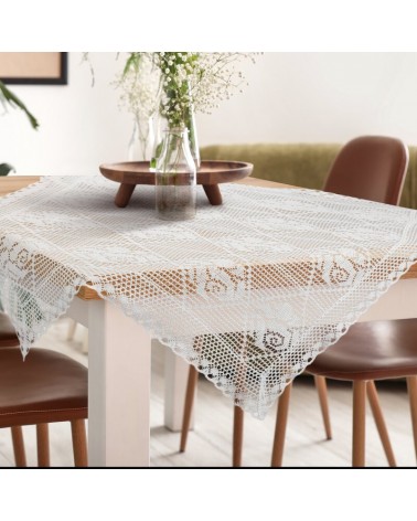 Obrus ażurowy 85x85 Rosaly biały Eurofirany