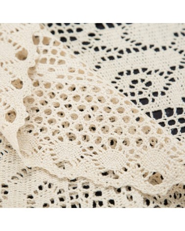 Obrus ażurowy 85x85 Rosaly jasnobeżowy Eurofirany