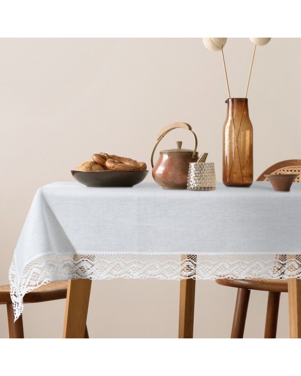 Obrus z koronką 140x180 Susan biały Eurofirany