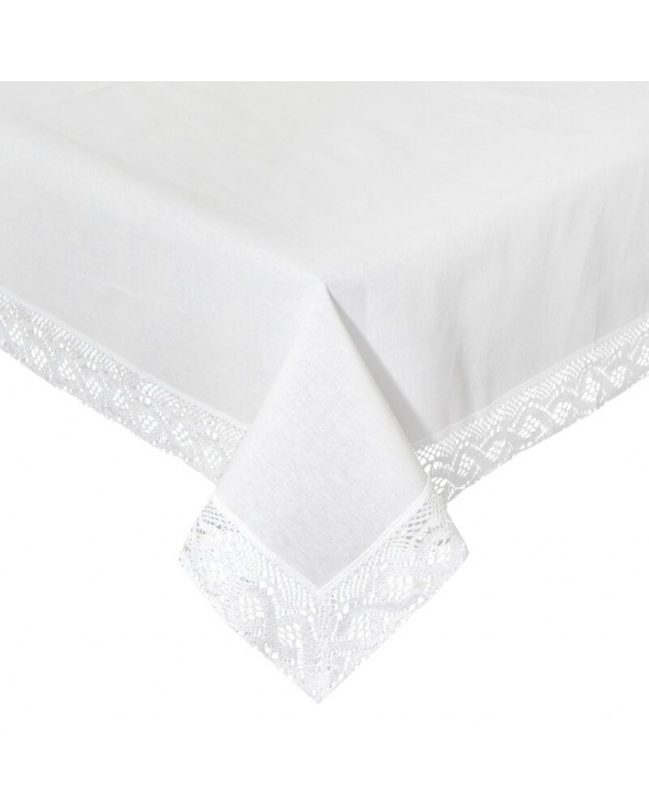 Obrus z koronką 140x180 Susan biały Eurofirany
