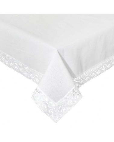 Obrus z koronką 140x220 Susan biały Eurofirany