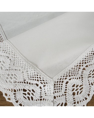 Obrus z koronką 140x260 Susan biały Eurofirany