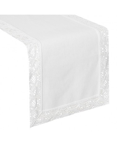 Bieżnik z koronką 35x180 Susan biały Eurofirany 