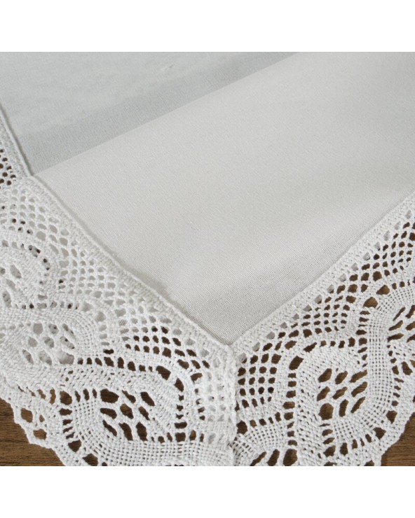 Bieżnik z koronką 35x180 Susan biały Eurofirany 