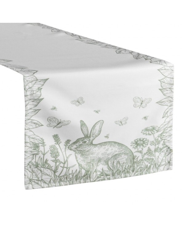 Bieżnik wielkanocny 40x140 Wiosna kremowy/zielony Eurofirany 