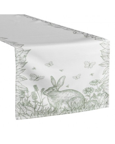 Bieżnik wielkanocny 40x140 Wiosna kremowy/zielony Eurofirany 