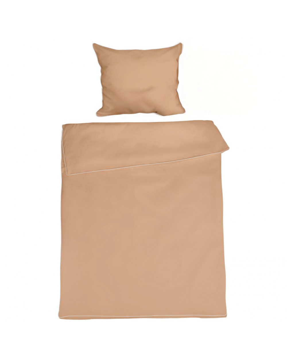 Pościel satyna bawełniana 140x200 + 1x70x80 Gold Line beżowa Matex