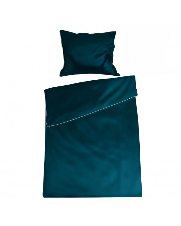 Pościel satyna bawełniana 140x200 + 1x70x80 Gold Line ciemnozielona Matex