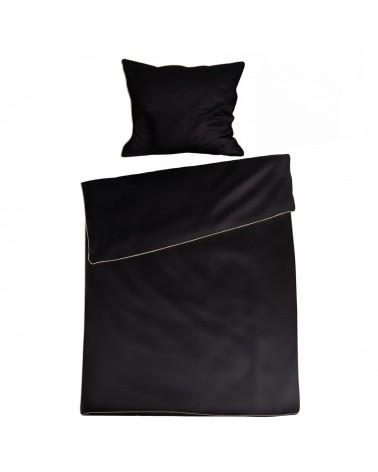 Pościel satyna bawełniana 140x200 + 1x70x80 Gold Line czarna Matex