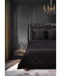 Pościel satyna bawełniana 140x200 + 1x70x80 Gold Line czarna Matex