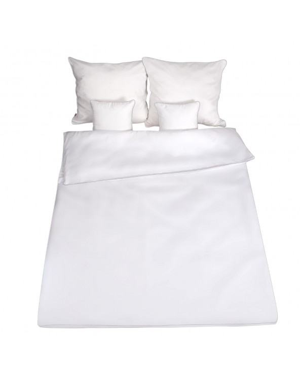 Pościel satyna bawełniana 160x200 + 2x70x80 Gold Line biała Matex