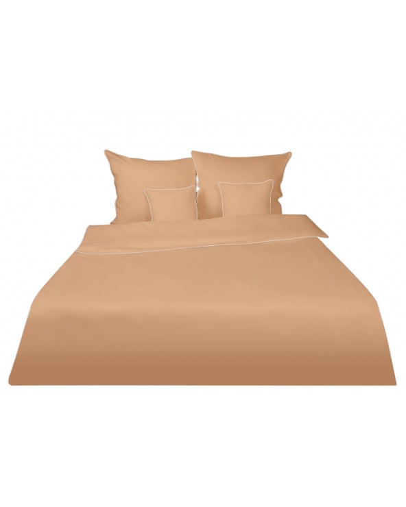 Pościel satyna bawełniana 160x200 + 2x70x80 Gold Line beżowa Matex