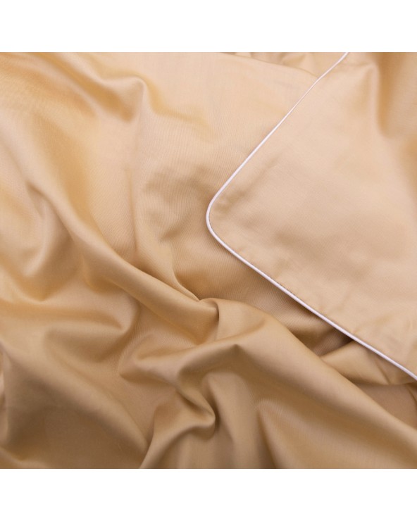 Pościel satyna bawełniana 160x200 + 2x70x80 Gold Line beżowa Matex
