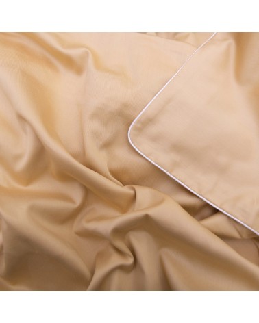 Pościel satyna bawełniana 160x200 + 2x70x80 Gold Line beżowa Matex