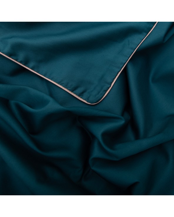 Pościel satyna bawełniana 160x200 + 2x70x80 Gold Line ciemnozielona Matex