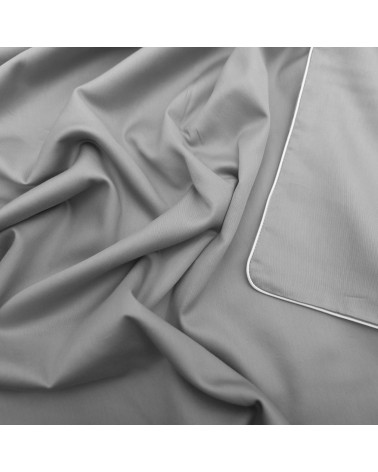 Pościel satyna bawełniana 160x200 + 2x70x80 Gold Line popielata Matex