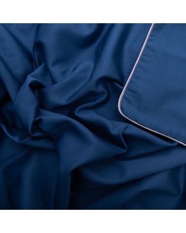 Pościel satyna bawełniana 160x200 + 2x70x80 Gold Line granatowa Matex