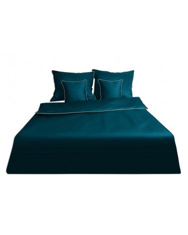 Pościel satyna bawełniana 200x220 + 2x70x80 Gold Line ciemnozielona Matex