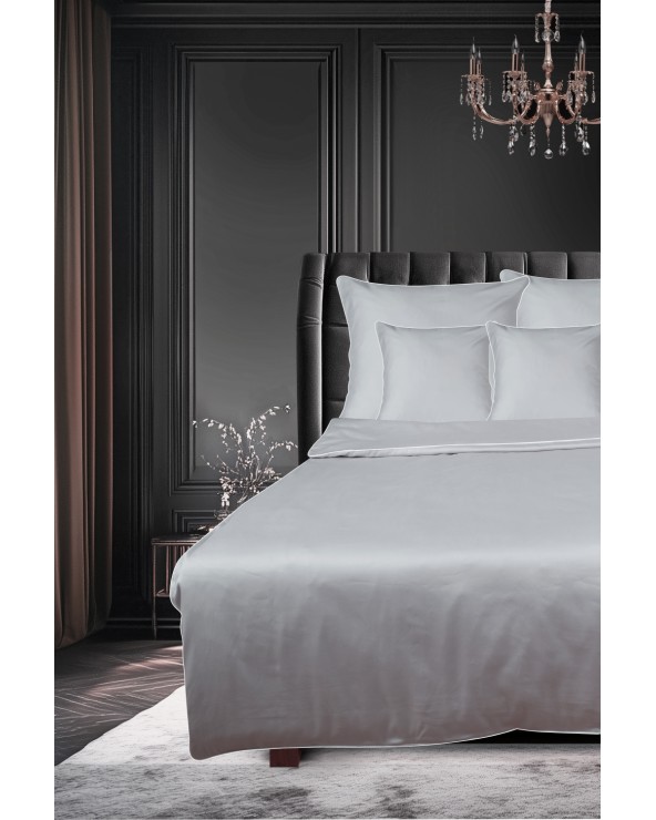 Pościel satyna bawełniana 200x220 + 2x70x80 Gold Line popielata Matex