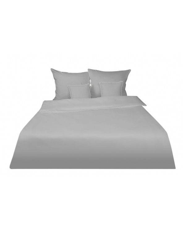 Pościel satyna bawełniana 200x220 + 2x70x80 Gold Line popielata Matex
