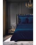 Pościel satyna bawełniana 200x220 + 2x70x80 Gold Line granatowa Matex