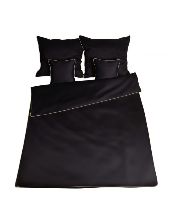 Pościel satyna bawełniana 200x220 + 2x70x80 Gold Line czarna Matex